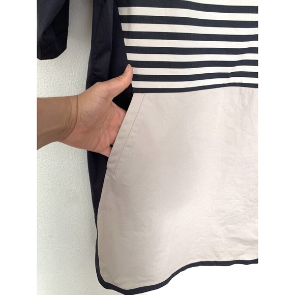 MaxMara Navy and Gray Striped Mini Dress - Picture 4 of 8